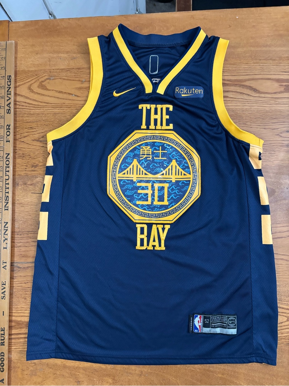 Nike Navy and Gold 'The Bay' NBA Jersey